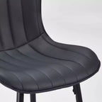 MAYEERTY Dining Chairs Set of 2 Faux Leather Metal Legs Kitchen & Dining Room Chairs for Dining Room Black
