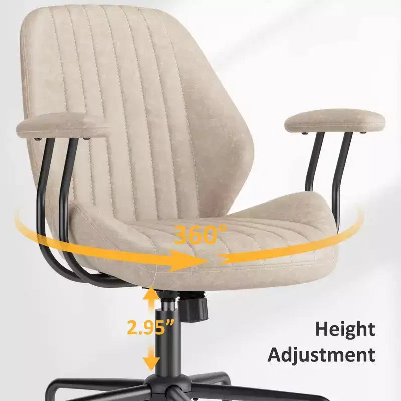 HOMLUX Modern Ergonomic Computer Office Chair Suede Fabric Desk Chairs for Executive or Home Office