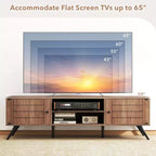 Mobile TV Costway con 2 Armadietti & Scaffali Aperti, 6 Piedini di Supporto per Soggiorno