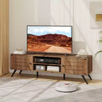 Mobile TV Costway con 2 Armadietti & Scaffali Aperti, 6 Piedini di Supporto per Soggiorno