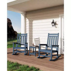 Outdoor Side Table 2-Tier, 18 in HDPE All Weather Resistant Patio Side Tables for Outside, End Table for Patio Pool Deck Indoor Backyard, White-2Pcs
