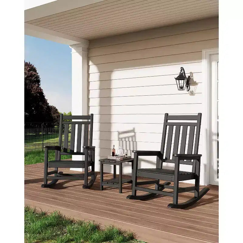 Outdoor Side Table 2-Tier, 18 in HDPE All Weather Resistant Patio Side Tables for Outside, End Table for Patio Pool Deck Indoor Backyard, White-2Pcs