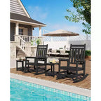 Outdoor Side Table 2-Tier, 18 in HDPE All Weather Resistant Patio Side Tables for Outside, End Table for Patio Pool Deck Indoor Backyard, White-2Pcs