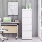 COZONY Cassettiera Portadocumenti a 4 Cassetti con Serratura, Armadietto Verticale per Ufficio Domestico, Armadio Contenitore in Acciaio Metallico per Documenti Formato Legale, Montaggio Richiesto