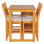 Farmhouse 5 Pieces Counter Height Dining Set for 4, Wooden Bar Table Set with Storage Shelves and 4 Upholstered Chairs