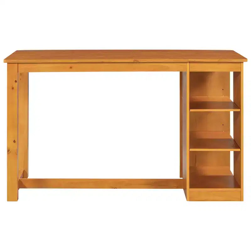 Farmhouse 5 Pieces Counter Height Dining Set for 4, Wooden Bar Table Set with Storage Shelves and 4 Upholstered Chairs