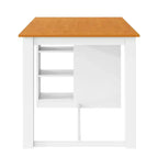 Farmhouse 5 Pieces Counter Height Dining Set for 4, Wooden Bar Table Set with Storage Shelves and 4 Upholstered Chairs