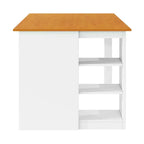 Farmhouse 5 Pieces Counter Height Dining Set for 4, Wooden Bar Table Set with Storage Shelves and 4 Upholstered Chairs