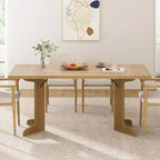 71-inch Dining Table for 6-8, Farmhouse Kitchen Table w/Large Tabletop, Rectangular Dinner Eating Table for Dining Room, Living Room