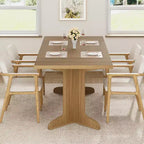 71-inch Dining Table for 6-8, Farmhouse Kitchen Table w/Large Tabletop, Rectangular Dinner Eating Table for Dining Room, Living Room