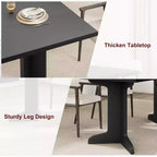 71-inch Dining Table for 6-8, Farmhouse Kitchen Table w/Large Tabletop, Rectangular Dinner Eating Table for Dining Room, Living Room