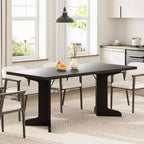 71-inch Dining Table for 6-8, Farmhouse Kitchen Table w/Large Tabletop, Rectangular Dinner Eating Table for Dining Room, Living Room