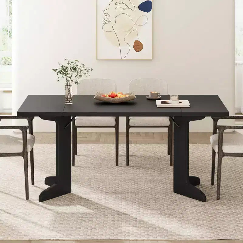 71-inch Dining Table for 6-8, Farmhouse Kitchen Table w/Large Tabletop, Rectangular Dinner Eating Table for Dining Room, Living Room