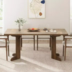 71-inch Dining Table for 6-8, Farmhouse Kitchen Table w/Large Tabletop, Rectangular Dinner Eating Table for Dining Room, Living Room