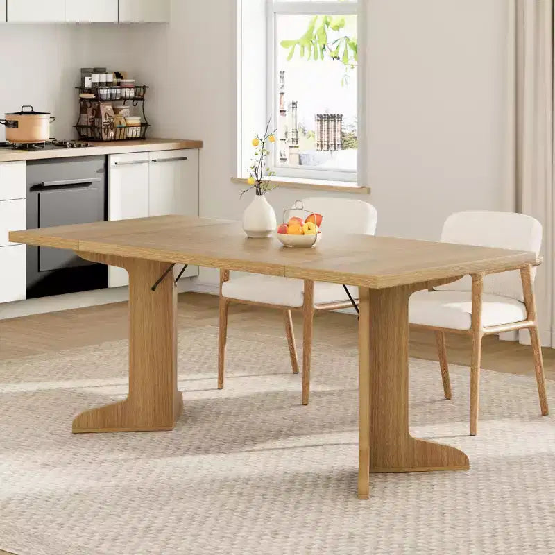 71-inch Dining Table for 6-8, Farmhouse Kitchen Table w/Large Tabletop, Rectangular Dinner Eating Table for Dining Room, Living Room