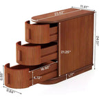Tavolino d'appoggio in legno a 3 cassetti Lantine, moderno tavolino laterale per divano e comodino sottile per soggiorno, camera da letto, noce, nessun assemblaggio richiesto