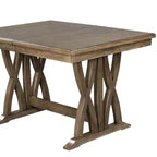 7 Pieces Extendable Dining Table Set for 6, Farmhouse Kitchen Table Set with 6 Upholstered Chairs for Dining Room, Gray