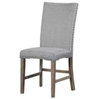 7 Pieces Extendable Dining Table Set for 6, Farmhouse Kitchen Table Set with 6 Upholstered Chairs for Dining Room, Gray