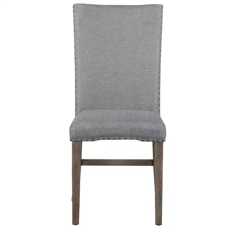 7 Pieces Extendable Dining Table Set for 6, Farmhouse Kitchen Table Set with 6 Upholstered Chairs for Dining Room, Gray