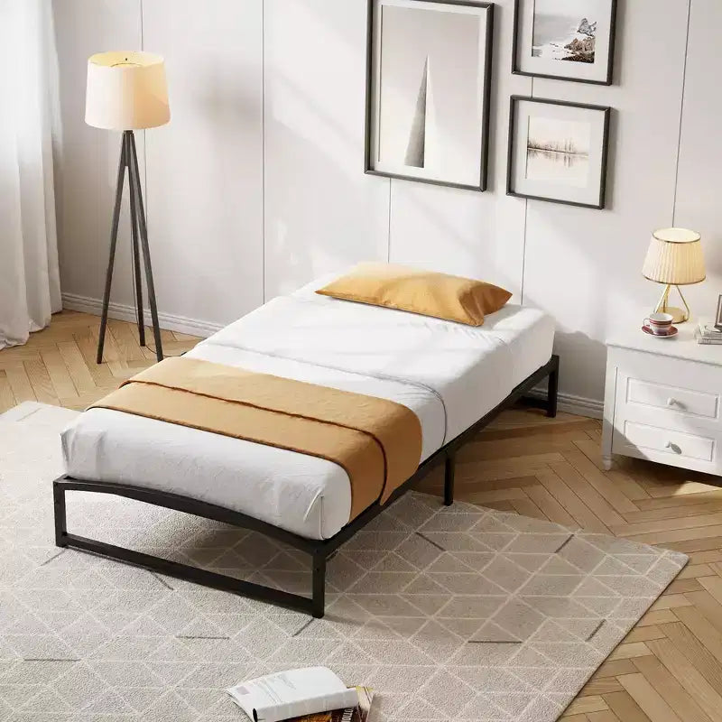Metal Bed Frame,Platform Bed Frame with Arch Design, Heavy Duty Strong Support Slats,Sturdy Mattress Foundation,Easy Assembly,No Box Spring Needed