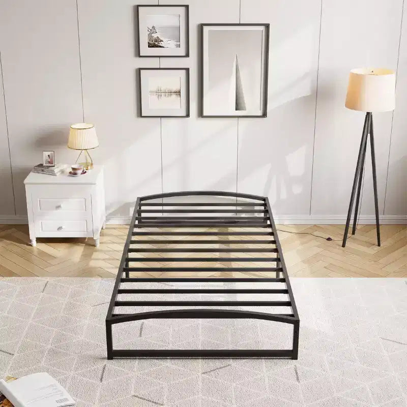 Metal Bed Frame,Platform Bed Frame with Arch Design, Heavy Duty Strong Support Slats,Sturdy Mattress Foundation,Easy Assembly,No Box Spring Needed