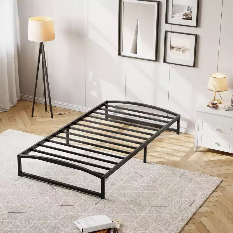 Metal Bed Frame,Platform Bed Frame with Arch Design, Heavy Duty Strong Support Slats,Sturdy Mattress Foundation,Easy Assembly,No Box Spring Needed