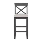 Set da 3 pezzi tavolo da pranzo ad altezza bancone in legno, set da colazione rettangolare in stile rustico con 2 sedie per piccoli spazi