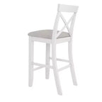 Set da 3 pezzi tavolo da pranzo ad altezza bancone in legno, set da colazione rettangolare in stile rustico con 2 sedie per piccoli spazi