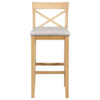Set da 3 pezzi tavolo da pranzo ad altezza bancone in legno, set da colazione rettangolare in stile rustico con 2 sedie per piccoli spazi