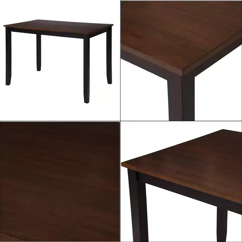 5 Pieces Dining Table Set for 4, Wood Rectangle Kitchen Table Set with 4 Chair, Farmhouse Dining Set for Kitchen