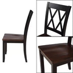 5 Pieces Dining Table Set for 4, Wood Rectangle Kitchen Table Set with 4 Chair, Farmhouse Dining Set for Kitchen