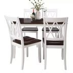 5 Pieces Dining Table Set for 4, Wood Rectangle Kitchen Table Set with 4 Chair, Farmhouse Dining Set for Kitchen