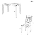 5 Pieces Dining Table Set for 4, Wood Rectangle Kitchen Table Set with 4 Chair, Farmhouse Dining Set for Kitchen