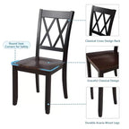 5 Pieces Dining Table Set for 4, Wood Rectangle Kitchen Table Set with 4 Chair, Farmhouse Dining Set for Kitchen