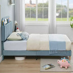 Bed Frames, Upholstered Platform Bed Frame with Bookcase Headboard, Heavy Duty Steel Support Legs, Easy Assembly, Noise Free