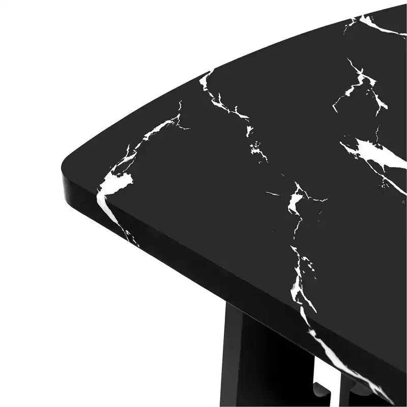 Faux Marble Dining Table Set for 6, 6 Pieces Rectangle Dining Table with 4 Upholstered Chairs & 1 Bench for Dining Room