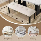 Faux Marble Dining Table Set for 6, 6 Pieces Rectangle Dining Table with 4 Upholstered Chairs & 1 Bench for Dining Room