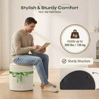 Pinmoco Round Ottoman with Storage Set of 2, Coffee Table Ottoman, Corduroy Vanity Stool for Bedroom, Foot Rest for Living Room