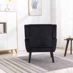 Etokfoks velvet accent chair with ergonomic padded seat tight back arms solid wood black legs 29.5W x 29.5D x 34.6H inches