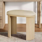 Sedia Sgabello da Vanità Lantine 23,6 Pollici, Poggiapiedi Ottomano per Divano con Cuscino, Piccola Panca da Ingresso per Soggiorno, Camera da Letto, Sala Trucco, Beige