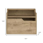 HomeRoots 13 Beige Wood One Drawer Floating Nightstand