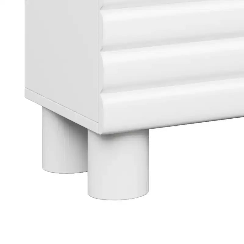 JVNOXK 70-inch Wave-Style TV Console with Adjustable Shelves and 4 Cabinets, Accommodates TVs up to 75 inches; Ideal for Living Rooms, White