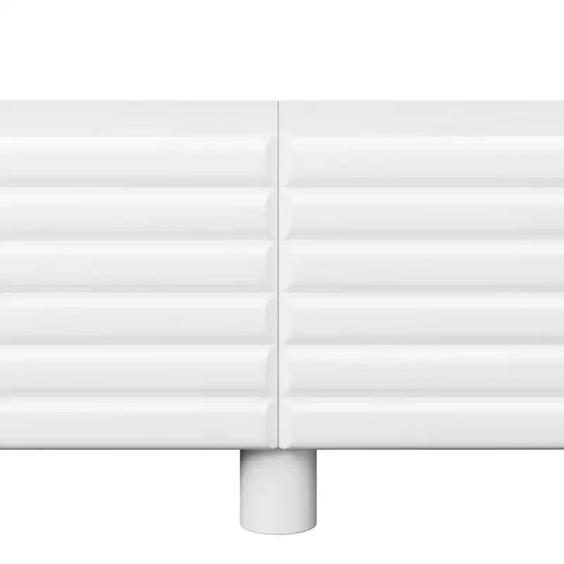 JVNOXK 70-inch Wave-Style TV Console with Adjustable Shelves and 4 Cabinets, Accommodates TVs up to 75 inches; Ideal for Living Rooms, White