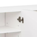 JVNOXK 70-inch Wave-Style TV Console with Adjustable Shelves and 4 Cabinets, Accommodates TVs up to 75 inches; Ideal for Living Rooms, White