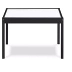 Etokfoks 3 Piece Dry Erase Kids Table and Two Chair Set Black Solid Wood Construction Creative Play Area for Drawing and Homework