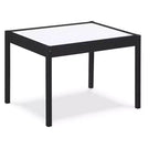 Etokfoks 3 Piece Dry Erase Kids Table and Two Chair Set Black Solid Wood Construction Creative Play Area for Drawing and Homework