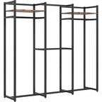 Lantine Appendiabiti Robusto con Scaffali e Asta Appendiabiti, Organizzatore per Armadio Indipendente per Ingresso, Camera da Letto, Nero Scuro, Carico Massimo 500Lbs
