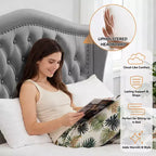 Dyonery Struttura Letto Matrimoniale, Letto a Piattaforma Rivestito in Velluto - Testiera a Onde Alta 133,6 cm e Trapuntata Verticale, 2 Cassetti portaoggetti, Nessuna Rete a Molle