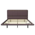 Telaio letto flottante Full/Queen Size con luce a LED, piattaforma letto moderna in pelle PU per camera da letto