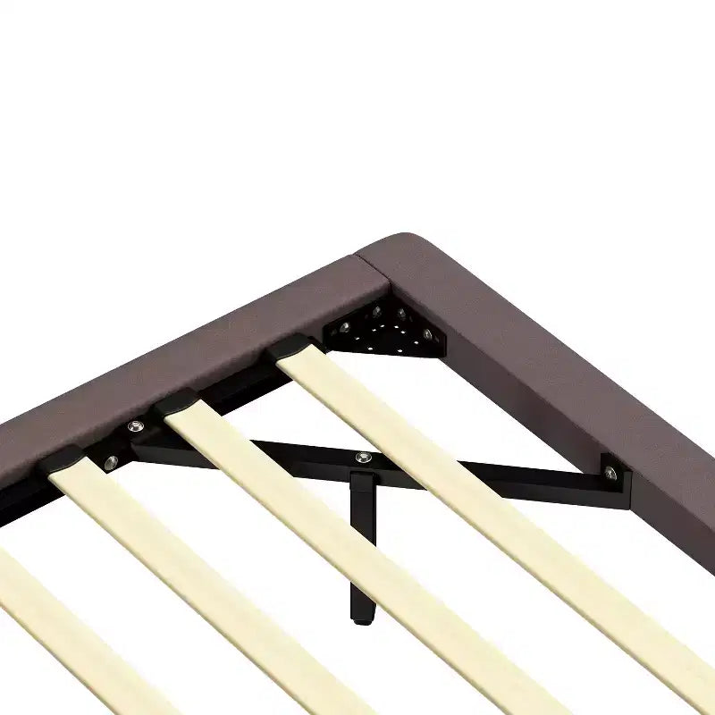Telaio letto flottante Full/Queen Size con luce a LED, piattaforma letto moderna in pelle PU per camera da letto